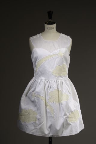 null JC DE CASTEBAJAC.

Sleeveless dress in cotton and white vinyl decorated with...
