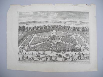 I. MARIETTI d'après N. LANGLOIS, XVIIe siècle «Le grand parterre du Trianon de St-Cloud...