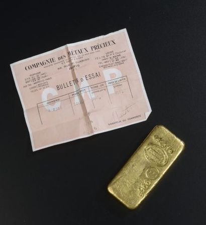GOLD LINGOT n°482316 with its test report...
