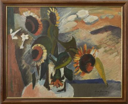 null Jack CHAMBRIN (1919-1983).

"Soleils".

Huile sur toile signée en bas à droite,...