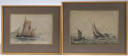 F.E. ANNEVELOY (XIXth century).

The sea.

Watercolor...