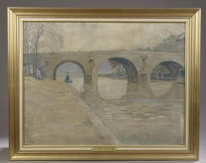 null Charles Émile CARLÉGLE (1877-1937).

Pont Marie sur la Seine à Paris.

Huile...