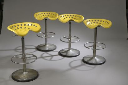 MIRIMA.

Suite of four stools, the seat adjustable...