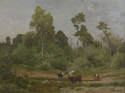 null Antonin FANART (1831-1903).

The herd at the river.

Oil on canvas signed lower...