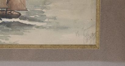 null F.E. ANNEVELOY (XIXe siècle).

Marine.

Aquarelle signée et datée 1852 en bas...