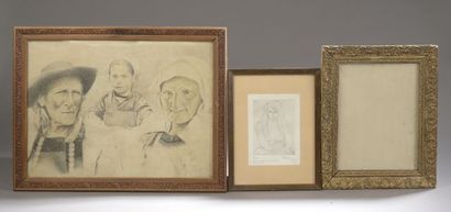 null Set of five framed pieces, 20th century:

- Paris, capture of the Austerlitz...