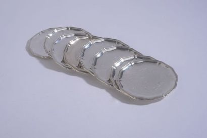 Suite of twelve individual silver ashtrays...