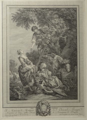 null D'après Pierre Antoine BAUDOIN (1723-1769).

"Rose et Colas" et "Les cerises".

Paire...