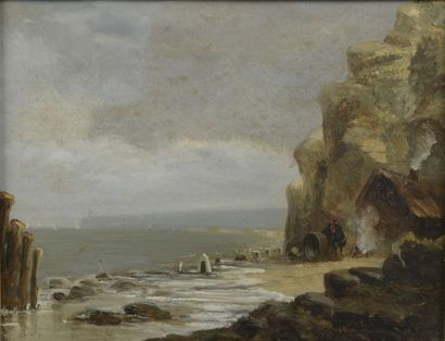 null School of Dieppe (19th century). 

Views of the coast.

Two oils on canvas dated...
