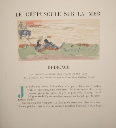 null SUARÈS (André). LE CRÉPUSCULE SUR LA MER. Paris, s. n., 1933. 2 volume in-4,...