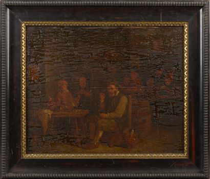 null École flamande du XVIIIe siècle, suiveur de David Teniers.

Scène de tabagie....