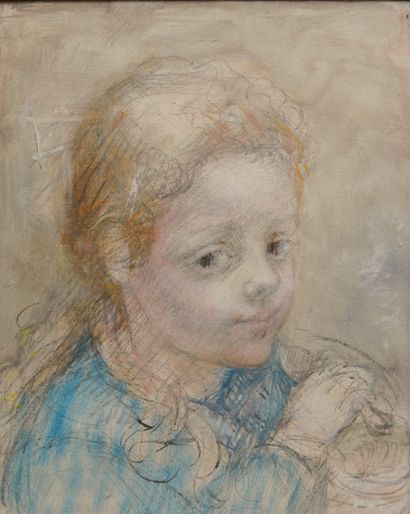 null Lucien-Philippe MORETTI (1922-2000). 

Faces of children. 

Two oils on canvas,...