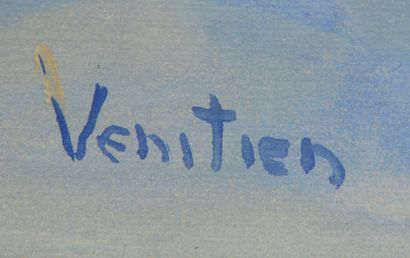 null Jean VÉNITIEN (1911-1995). 

Composition colorée. 

Gouache sur papier signée...
