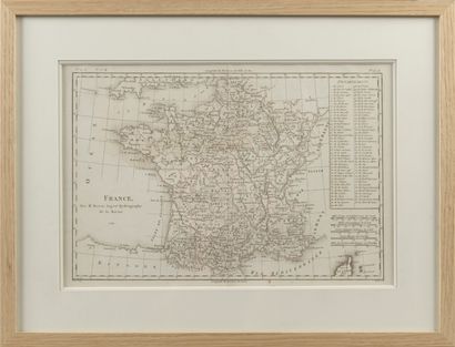 null Map of France probably from the Atlas of France "By M.BONNE, Engineer Hydrographer...