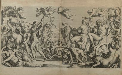 null After Annibale Carracci (1560-1609). 

Bacchus and Ariadne led in triumph by...