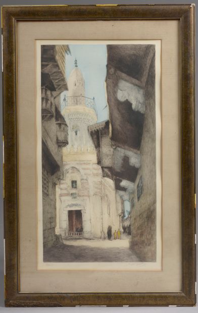 null Julien Aug. PERREY (1871-?).

Alley of North Africa. 

Drypoint signed in the...