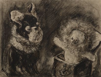 null Louise HERVIEU (1878-1954).

Dog and plush.

Two dogs. 

"Female game, quail...