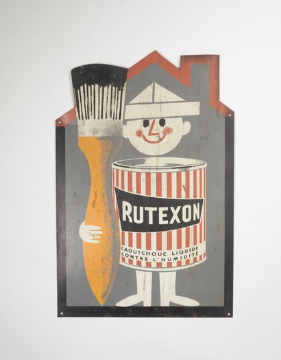 null RUTEXON.

Advertising plate in painted sheet metal (wear).

Height : 59.5 cm...