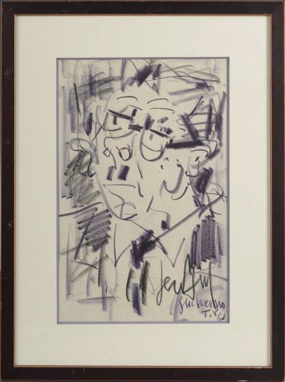 GEN PAUL (1895-1975).

Portrait de Jean Guéhenno.

Crayons...