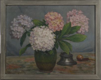null Jean Jacques ROUSSEAU (1861-1911)

Hydrangea bouquet. 

Oil on cardboard, signed...