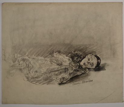 null Louise HERVIEU (1878-1954).

Set of eight charcoal studies, three of which are...