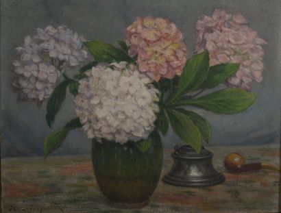null Jean Jacques ROUSSEAU (1861-1911)

Bouquet d'hortensia. 

Huile sur carton,...