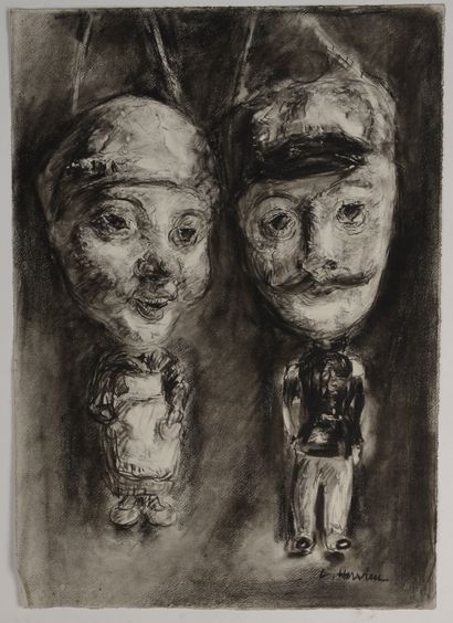 null Louise HERVIEU (1878-1954).

Two puppets. 

Monkey, doll and tambourine. 

Two...