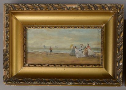 null NOT COMING. Pierre DAVAIN-LESAGES (1908-?).

Animated Norman beach.

Oil on...