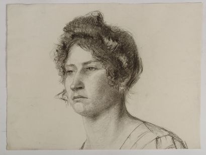 null Louise HERVIEU (1878-1954).

Three academies of man. 

Study of a portrait of...