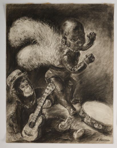 null Louise HERVIEU (1878-1954).

Two puppets. 

Monkey, doll and tambourine. 

Two...