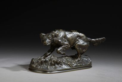 null Pierre-Jules MÈNE (Paris, 1810 - 1879).
Épagneul à l'affût, Fabio.
Bronze à...