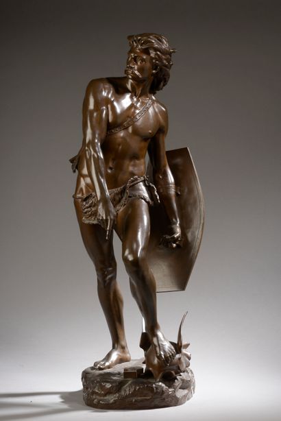 null Léon Alexandre DELHOMME (Tournon, 1841 - 1895, Paris).
Le guerrier gaulois.
Bronze...