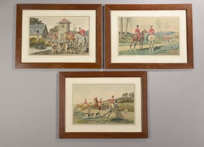 null Charles de CONDAMY (Gamaches, 1847 - Nice, 1913).
Scènes de chasse à courre....