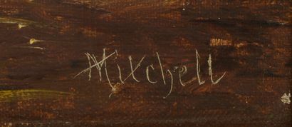 null E. BLANCHET (XIXe siècle).
Paysages lacustres. 
Deux huiles sur toile signées...
