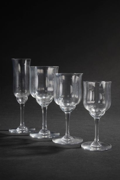 null BACCARAT.
Part of service of glasses model "Capri", including 58 pieces:
- 14...