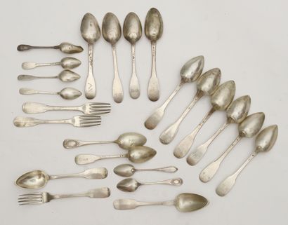 Set of silver cutlery called of pensioners...