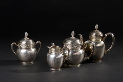Tea and coffee set in silver 950 thousandths...