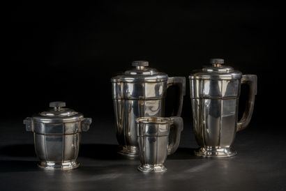 Tea and coffee service four pieces in silver...