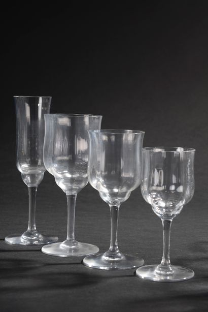null BACCARAT.
Part of service of glasses model "Capri", including 58 pieces:
- 14...