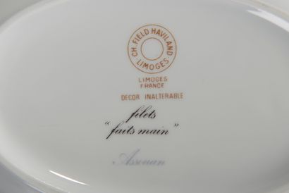 null Ch. FIELD HAVILAND, Limoges.
Part of a porcelain dinner service model "Aswan",...