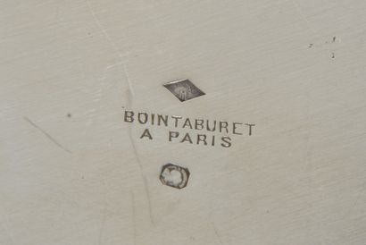 null BOIN-TABURET (1860-1900). 
Paire de jattes triangulaires creuses en argent 950...