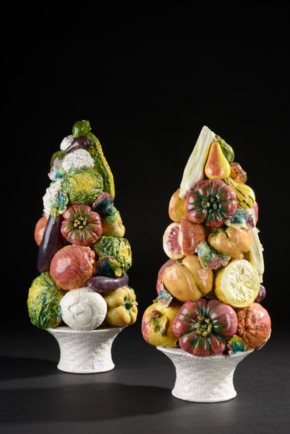 ITALY.
Table top in glazed ceramic representing...