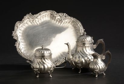 null Leon LAPAR (Paris, 1878-1897)
Part of coffee service in silver 950 thousandth...