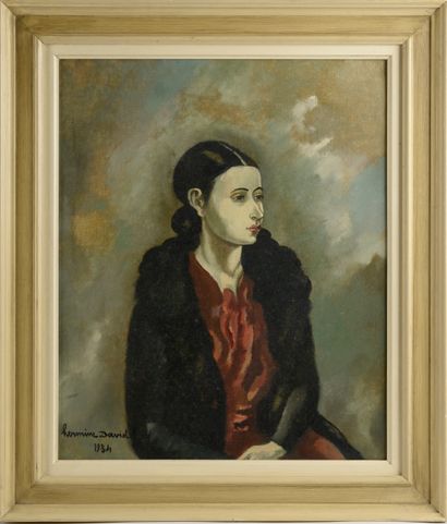 null Attribué à Hermine DAVID (1886-1970).
Portrait de femme.

Huile sur toile signée...