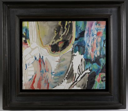 null François ARNAL (1924 - 2012). 
Abstract composition, 1985. 
Oil on canvas signed...