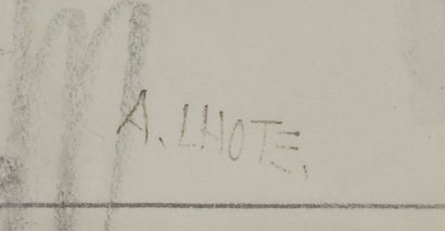 null André LOTHE (1885 - 1962).
Femme nue assise.
Graphite sur papier, porte le cachet...