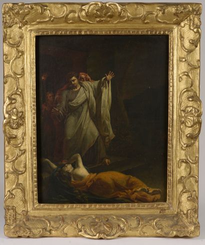 null Louis Charles Auguste COUDER (1790-1873).
Le lévite d'Ephraïm.
Huile sur toile...