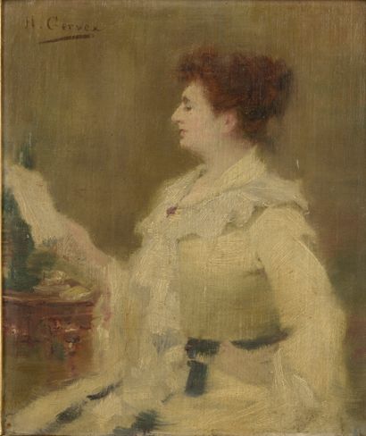 Henri GERVEX (1852-1929).
Femme à la lecture....