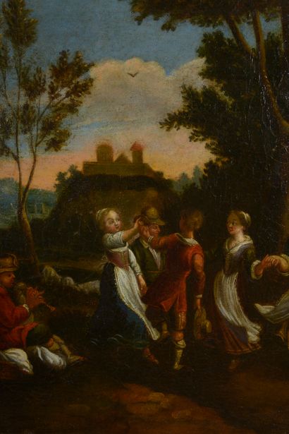 null École française du XVIIe siècle, suiveur de Jacques STELLA (1596-1657).
Danse...