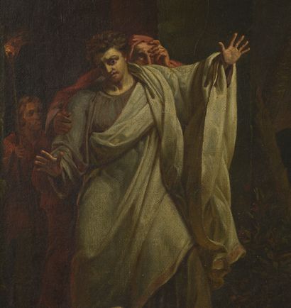 null Louis Charles Auguste COUDER (1790-1873).
Le lévite d'Ephraïm.
Huile sur toile...